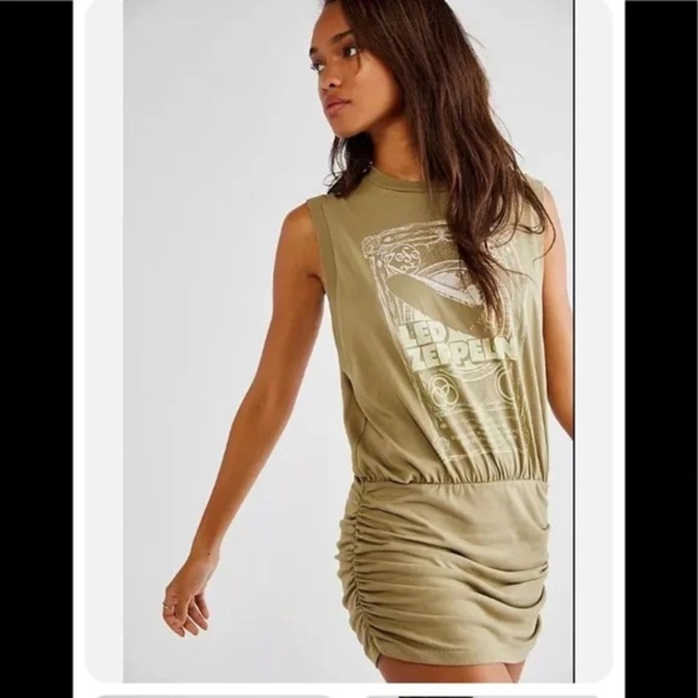 Free People Olive Graphic Tee